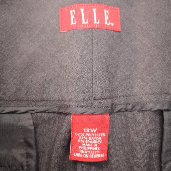 NWT Elle Woman Ladies Size 18W Dark Grey Wide Leg Wide Waistband Dress Pants - Picture 4 of 12